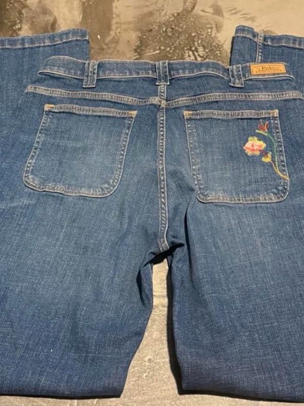 Polo Ralph Lauren Womens Jenn Flare Jeans High Waist Embroidered Size 14w or 32R - Picture 4 of 10